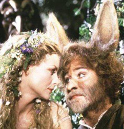 Pfeiffer and Kline as Titania and Bottom