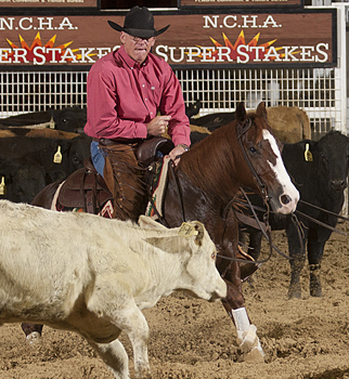 Ken Sitton won the NCHA Super Stakes Classic Limited Non-Pro on Little Swiss Desire.